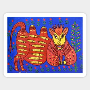 Maria Prymachenko A Fish King Has Caught a Hoopoe and Is Full of Joy 1983 Art Print Sticker